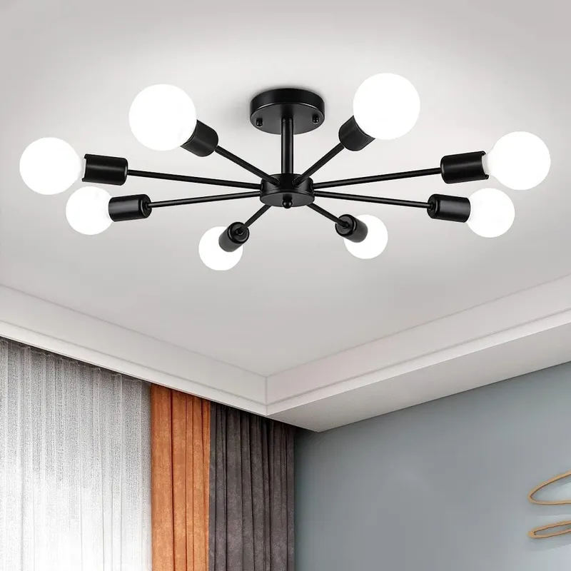 TNAKIEX - Lámpara De Techo Moderna  8 Luces  E27 Para Dormitorio Colgantes