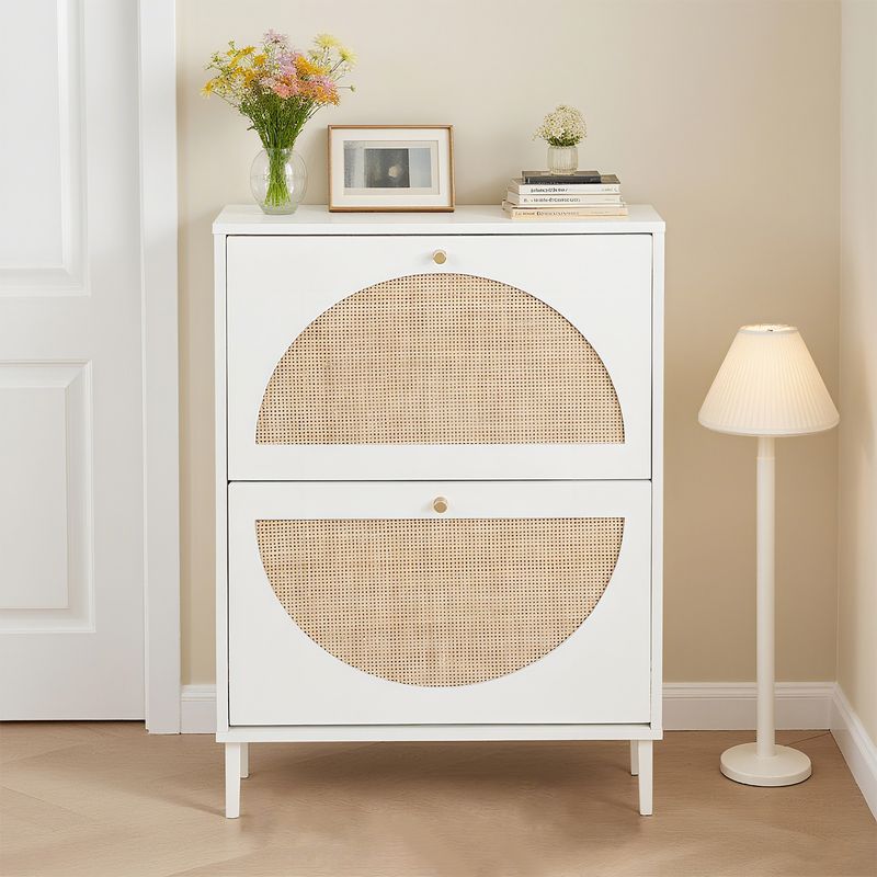 ELEMENT DESIGN - Zapatero Organizador Con 2 Cajones De Ratán 87*60*17cm