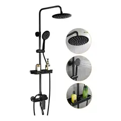 KUANGYE - Ducha Hermosa Columna Negra Push Boton Set 3 Funciones…