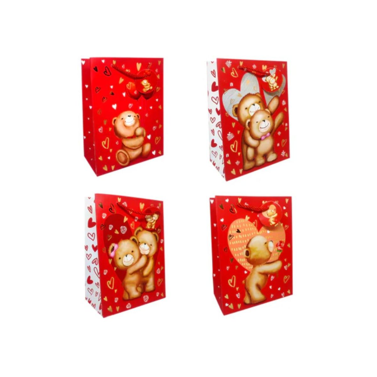 GENERICO - Bolsa de Regalo Osito Metallic 12pcs 26x32cm