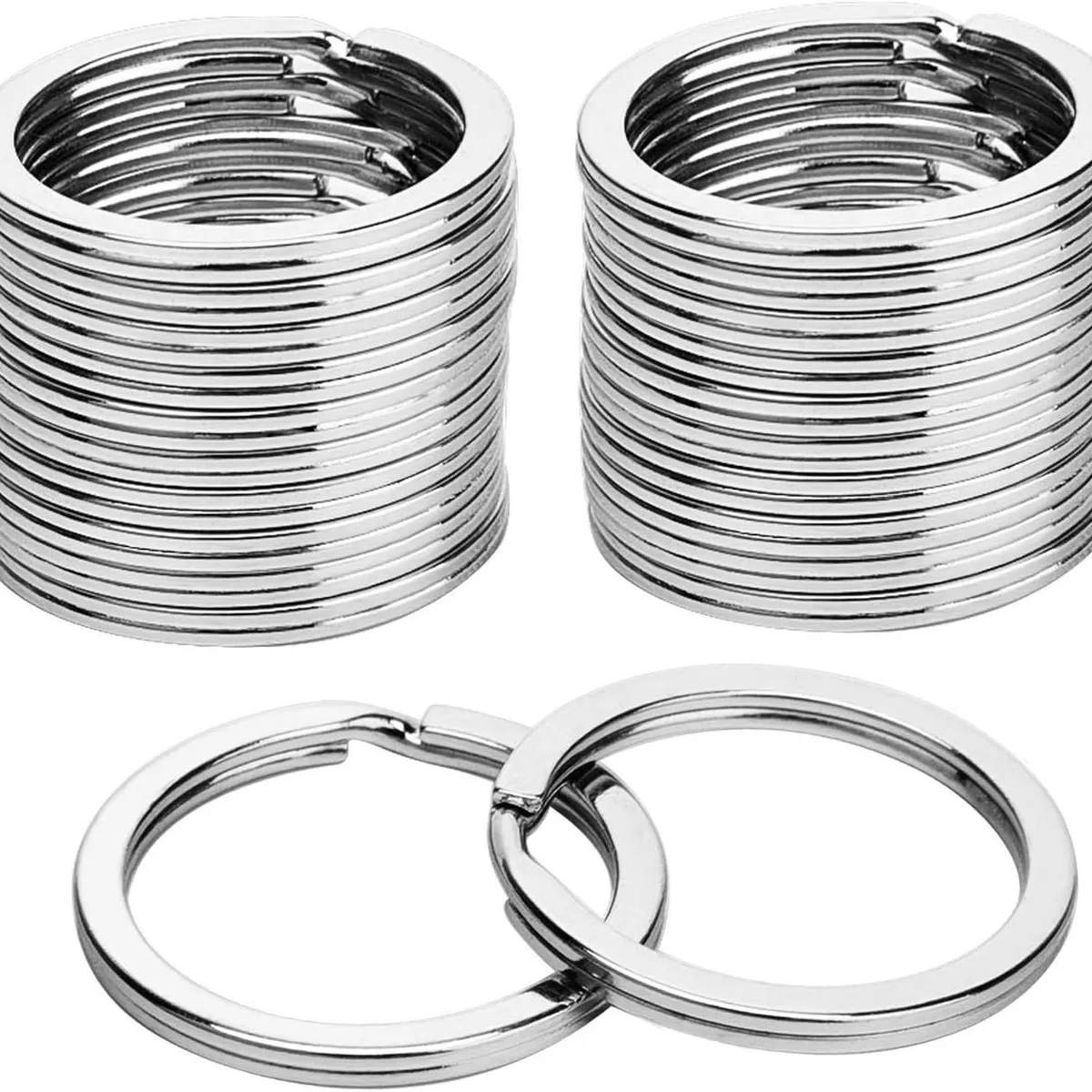 KUANGYE - Argollas Para Llavero 30mm Sin Cadena C Plateado 100pcs