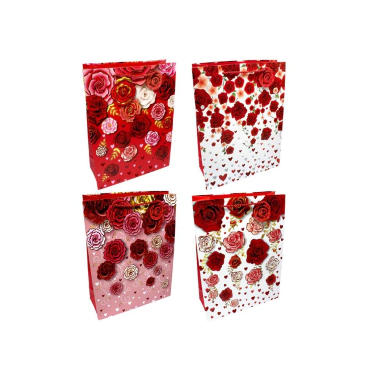 GENERICO - Bolsa de Regalo Rosas 12pcs 30x40cm
