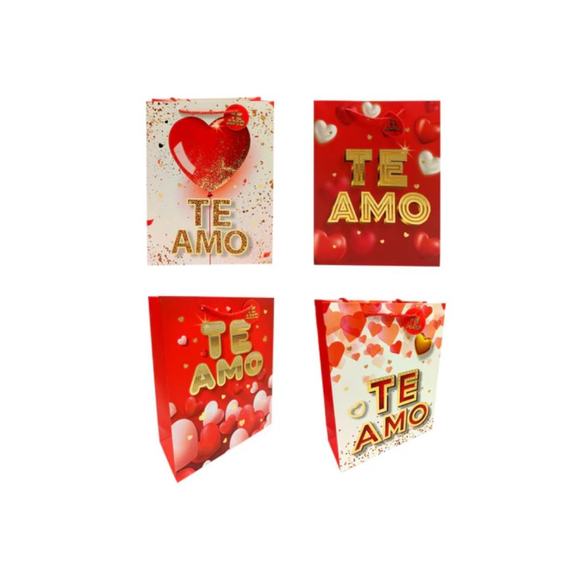 GENERICO - Bolsa de Regalo Te Amo Metallic 12pcs 26x32cm
