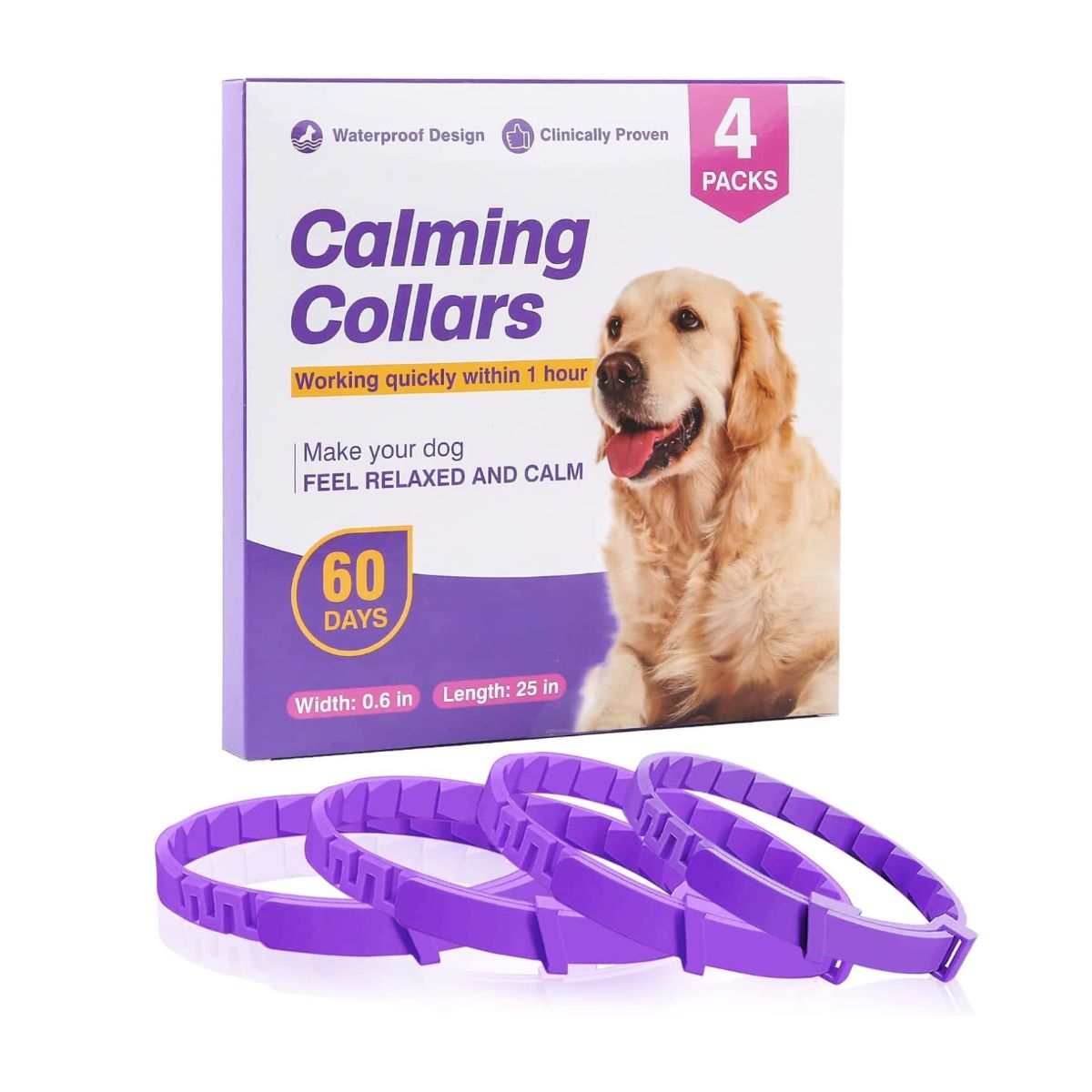 ATURE - 4 Collares Calmantes Y Relajantes Ajustables Para Mascotas