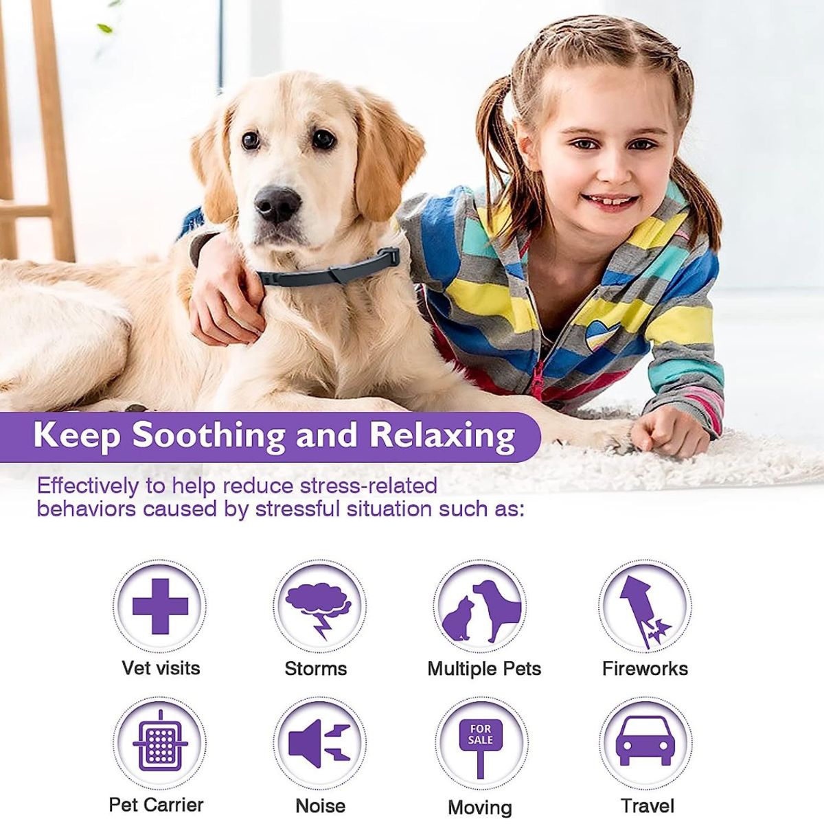 ATURE - 4 Collares Calmantes Y Relajantes Ajustables Para Mascotas