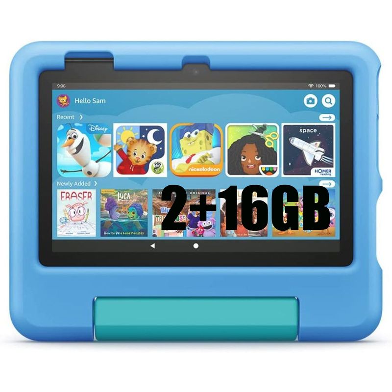 AMAZON - Tablet Amazon Fire 7 Kids 7inch 12va Gen 2022-3 a 7 años-2GB+16GB - Azul