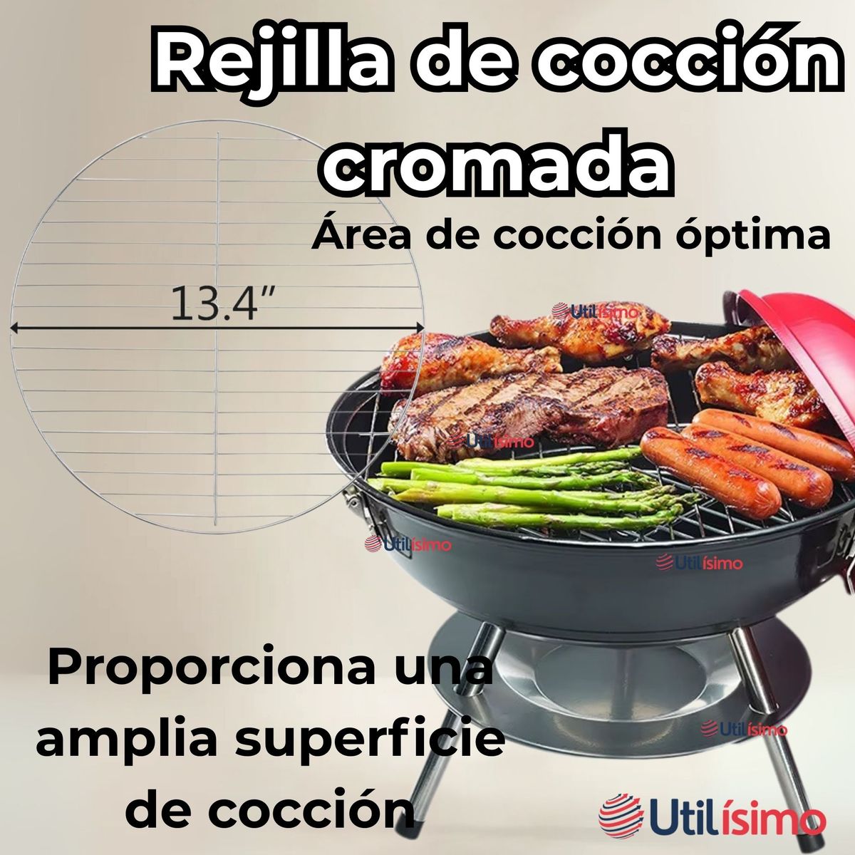 LINE - Mini Parrillera Portátil a Carbón Acero Inoxidable Camping Hogar