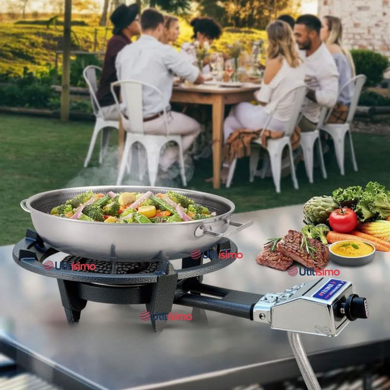 LINE - Cocina Fogón  A Gas 1 Plato Portátil Cocinilla Camping Hogar