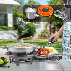 LINE - Cocina Fogón A Gas1 Plato Cocinilla Camping+kit Instalación