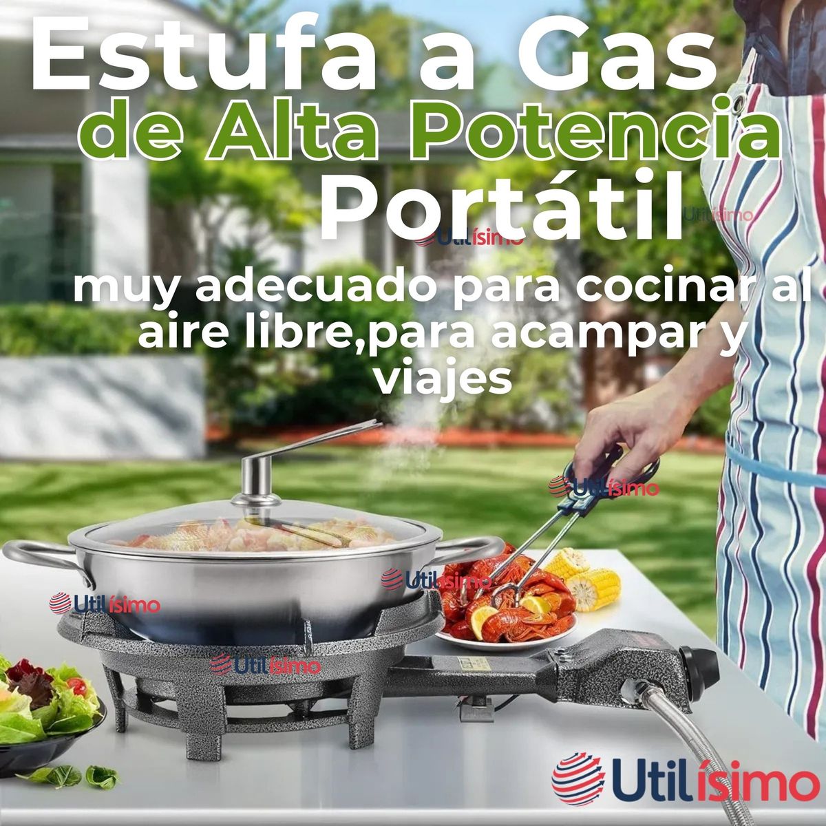 LINE - Cocina Fogón  A Gas1 Plato Cocinilla Camping+kit Instalación