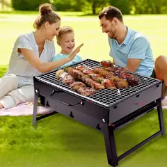 LINE - Parrillera Portátil Plegable a Carbón Acero inoxidable Camping Hogar