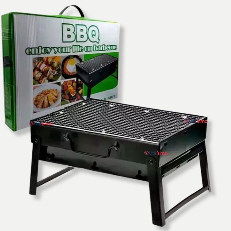 LINE - Parrillera Portátil Plegable a Carbón Acero inoxidable Camping Hogar