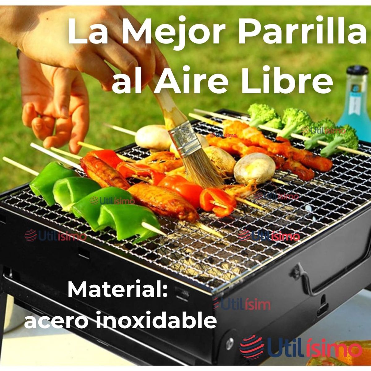 LINE - Parrillera Portátil Plegable a Carbón Acero inoxidable Camping Hogar