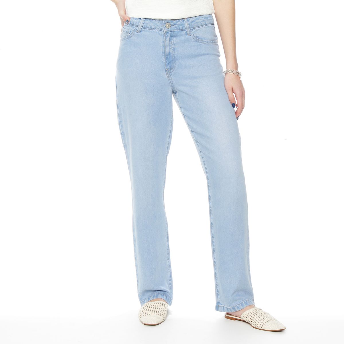 WADOS - PANTALON RECTO LYOCELL TIRO ALTO PRETINA BASICA 1 BOTON