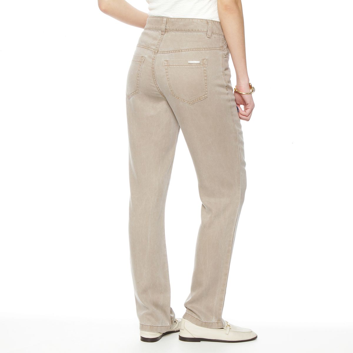 WADOS - PANTALON RECTO LYOCELL TIRO ALTO PRETINA BASICA 1 BOTON