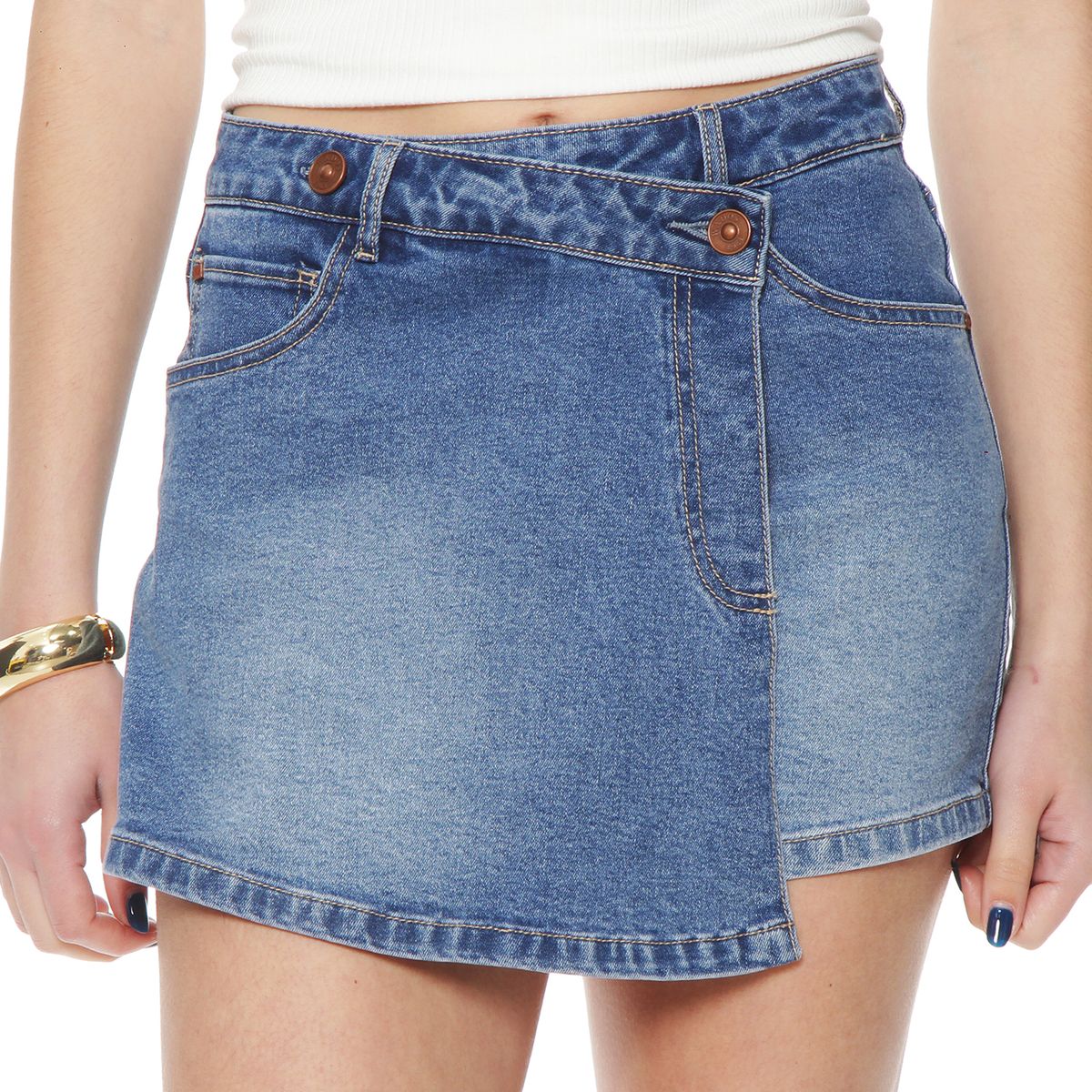WADOS - FALDA PANTALON TIRO MEDIO PRETINA BASICA UN BOTON