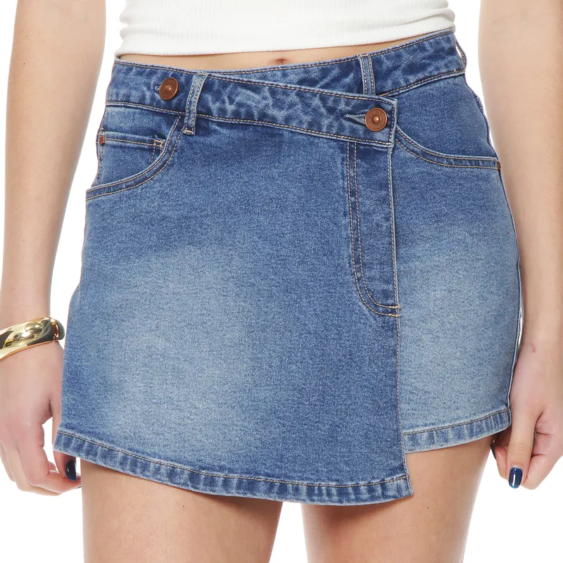 WADOS - FALDA PANTALON TIRO MEDIO PRETINA BASICA UN BOTON