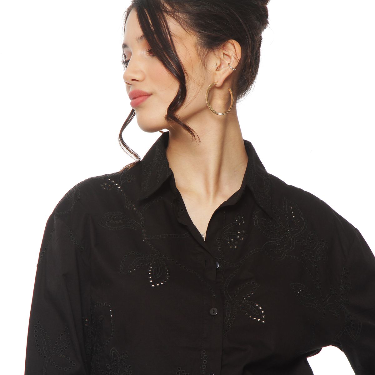 WADOS - BLUSA MANGA LARGA EMBROIDERY ABOTONADA EN DELANTERO