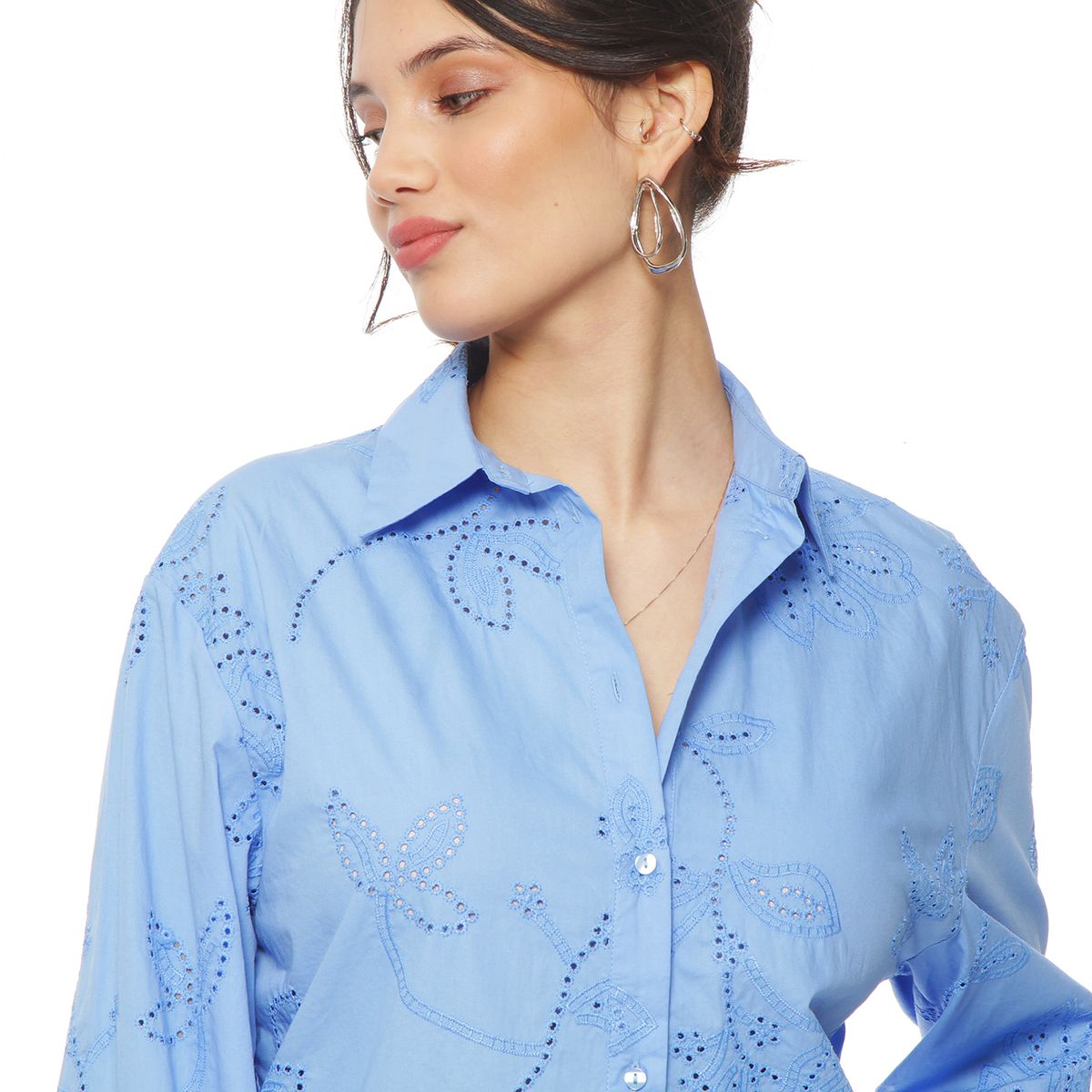 WADOS - BLUSA MANGA LARGA EMBROIDERY ABOTONADA EN DELANTERO