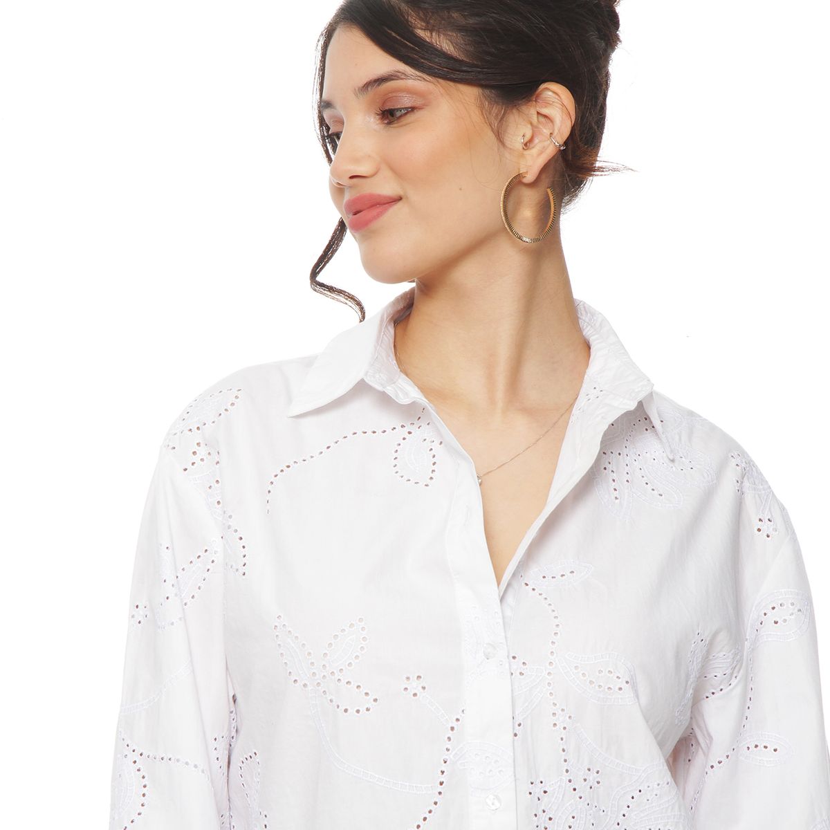 WADOS - BLUSA MANGA LARGA EMBROIDERY ABOTONADA EN DELANTERO