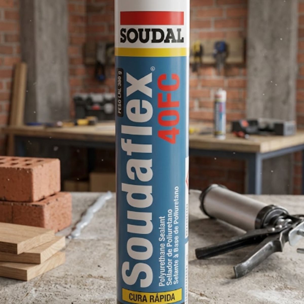 SOUDAL - Sellador de Poliuretano 300 Ml. Gris Soudaflex 40fc.
