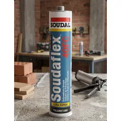 SOUDAL - Sellador de Poliuretano 300 Ml. Gris Soudaflex 40fc.