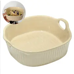 GENERICO - Bandeja Cazuela Cerámica Freidora Aire Cocina 18x16cm Crema