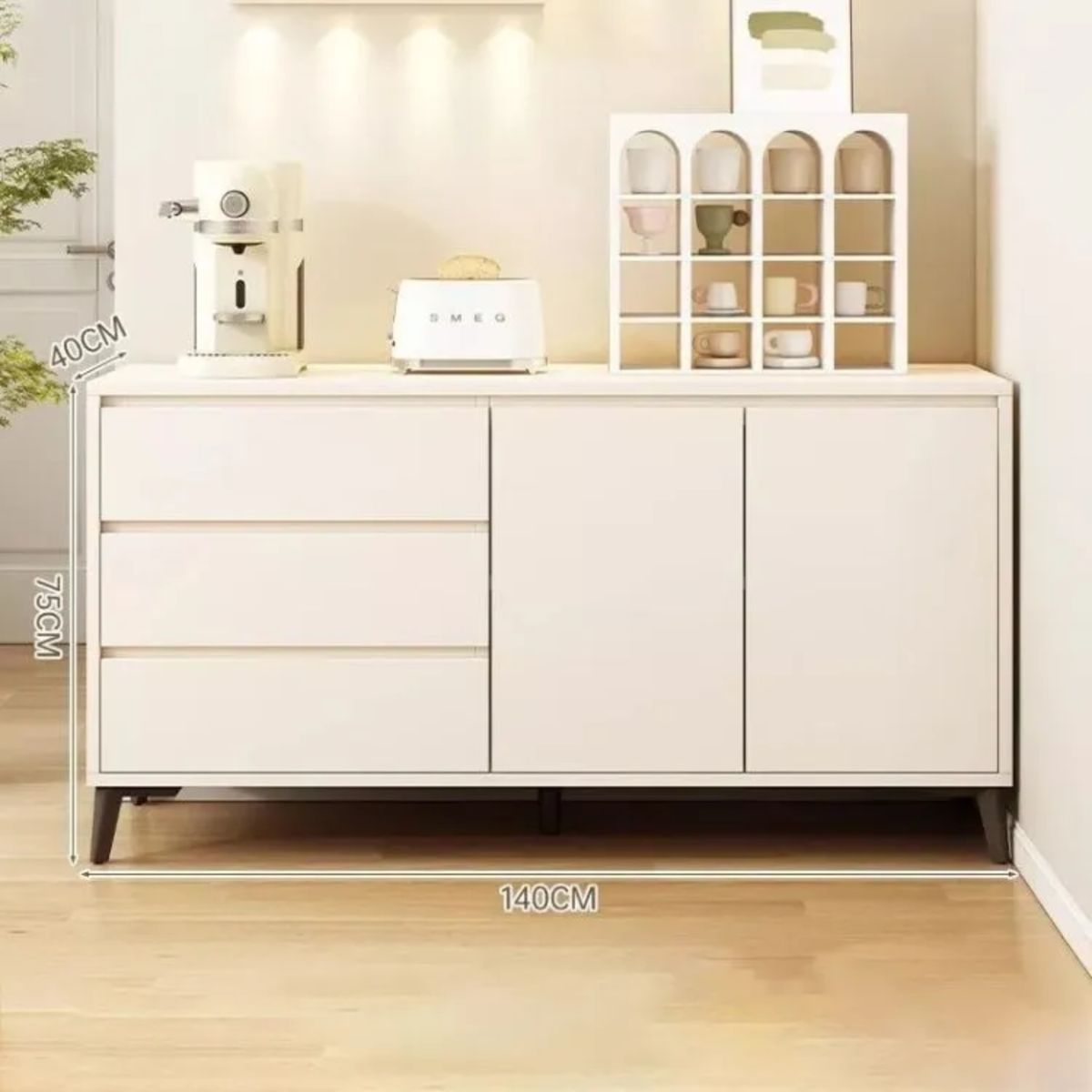 CRUSEC - Rack TV Multifuncional Living Dormitorio 140x40x75 Moderno