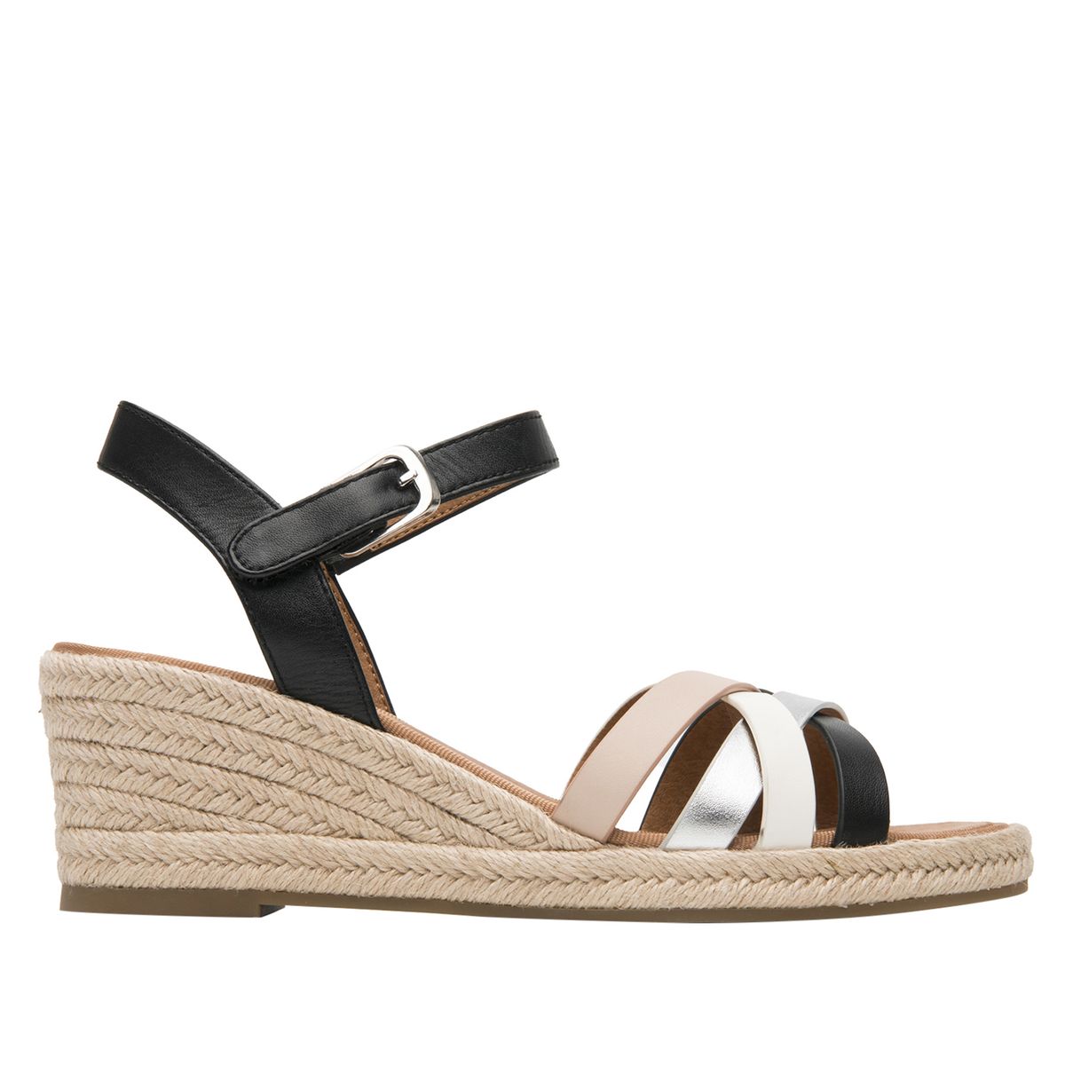 FLEXI - Sandalia Mujer Merida 135402 Negro Y Blanco Flexi