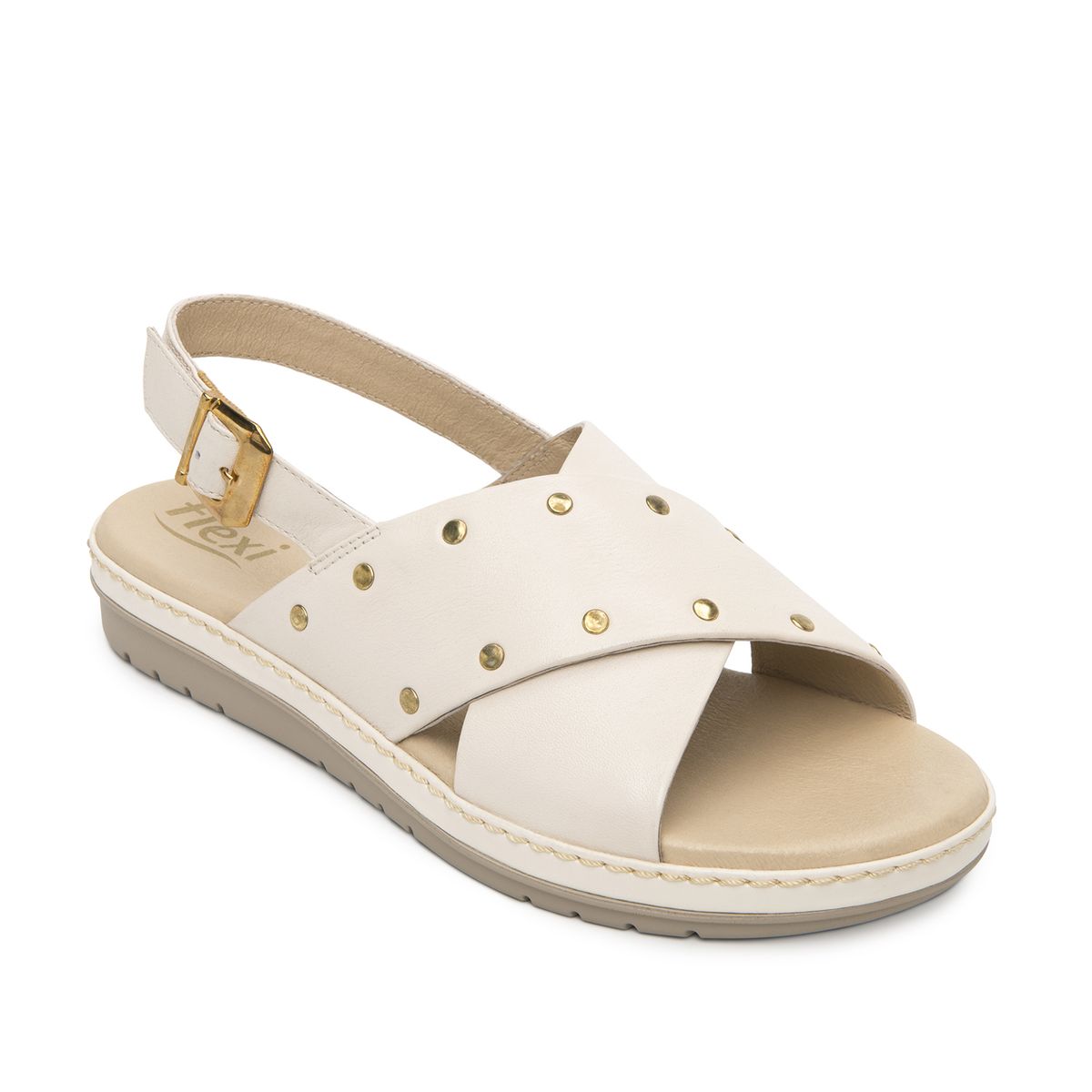 FLEXI - Sandalia Mujer Peonia 100233 Blanco Crema Flexi