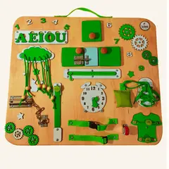 GENERICO - Panel Sensorial Verde XL “Manitos en Acción” 50x60 cms