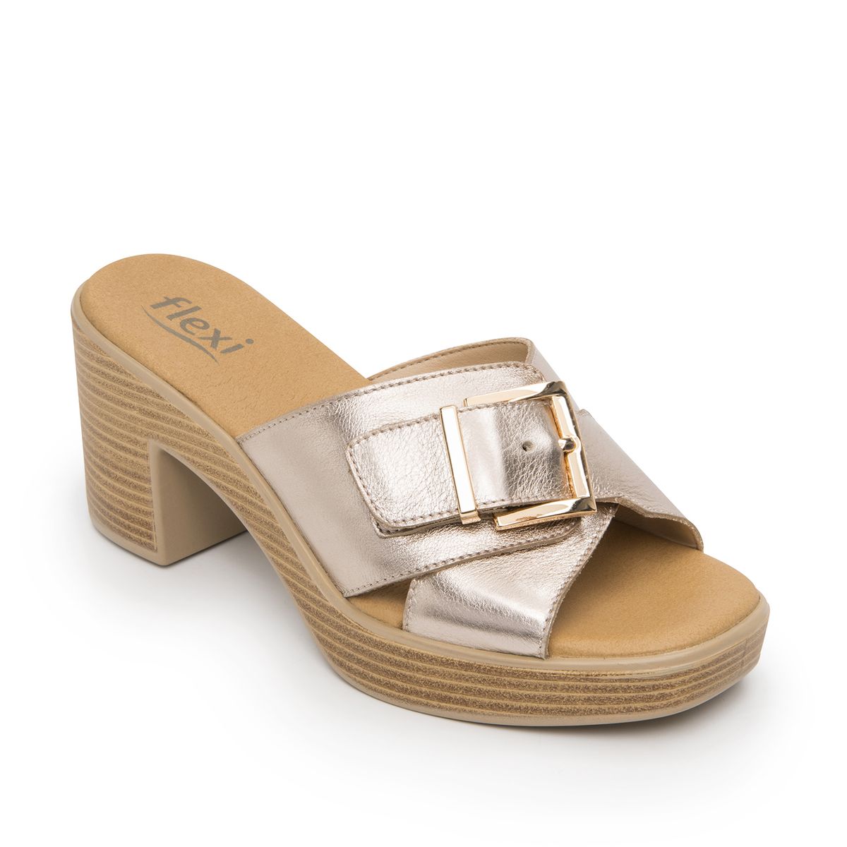 FLEXI - Sandalia Mujer Kaia 133501 Oro Rosado Flexi