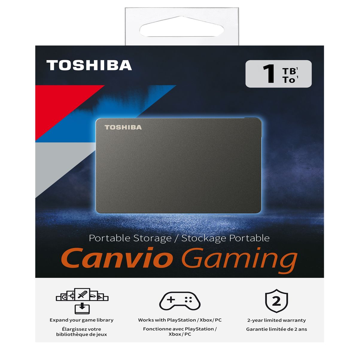 TOSHIBA - Disco Duro Externo Toshiba Canvio Gaming 1TB Negro HDTX110XK3AA