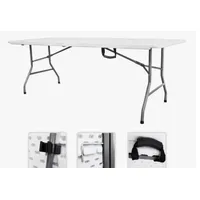 Mesa Plegable 180zm Blanco Y Negro Camping