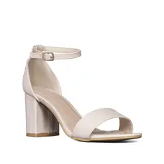 WEIDE - Sandalia Casual Taco Alto Beige Mujer GH80