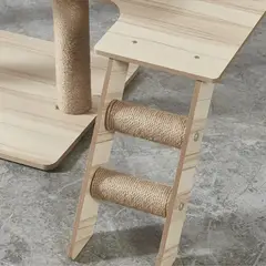 GENERICO - Torre Rascador Para Gatos 5 Pisos de Color Beige Mide 142cm
