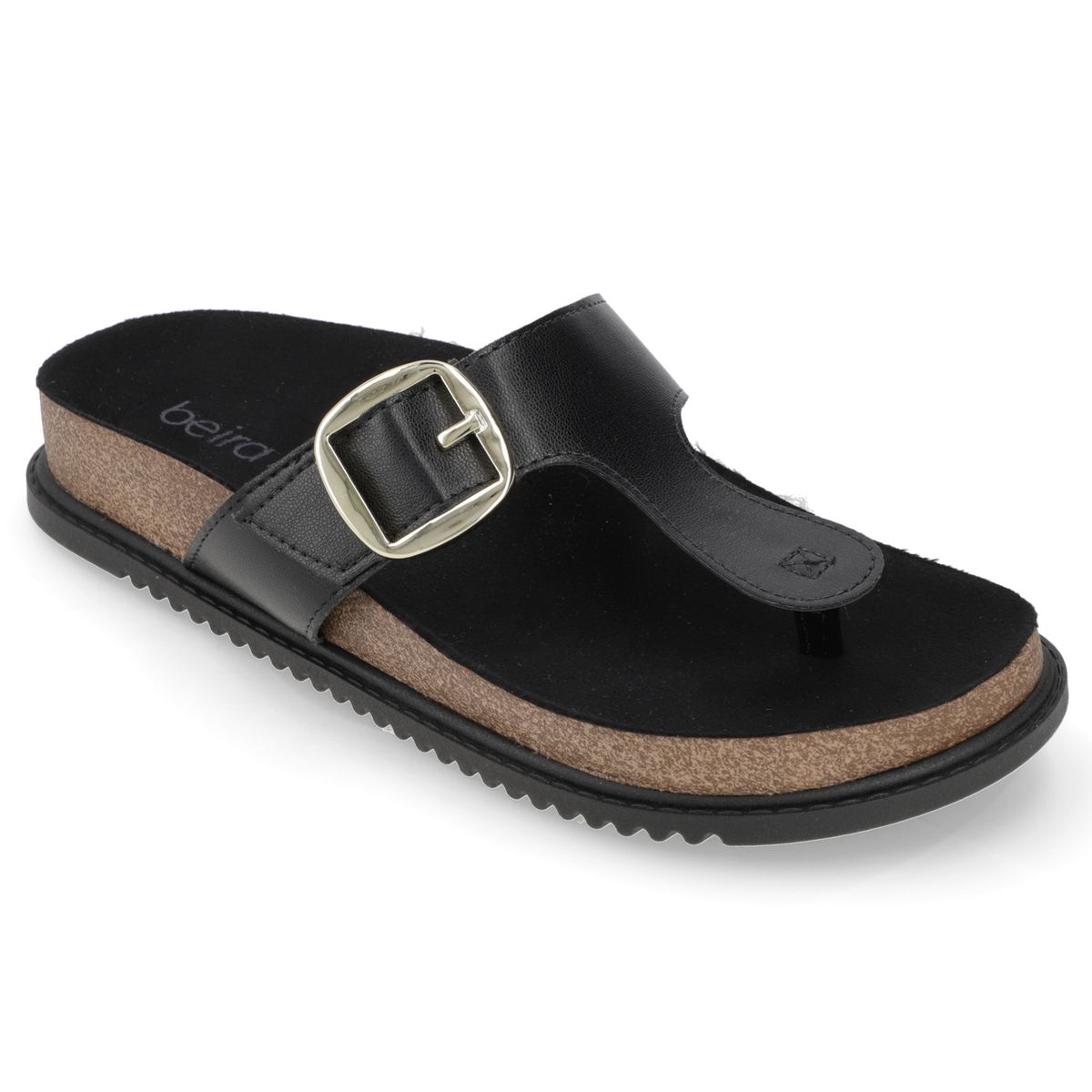 BEIRA RIO - Sandalia Plano Mujer Beira Rio Eco Cuero Negro