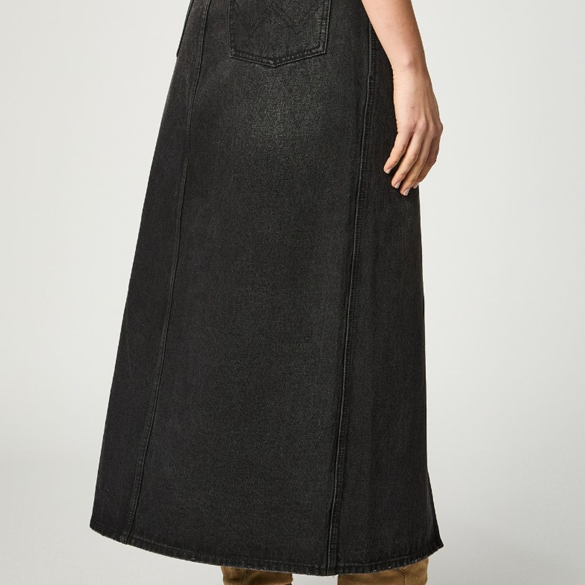 WRANGLER - Falda Mujer Denim Maxi Skirt Black