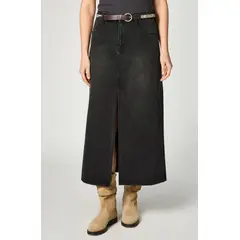 WRANGLER - Falda Mujer Denim Maxi Skirt Black