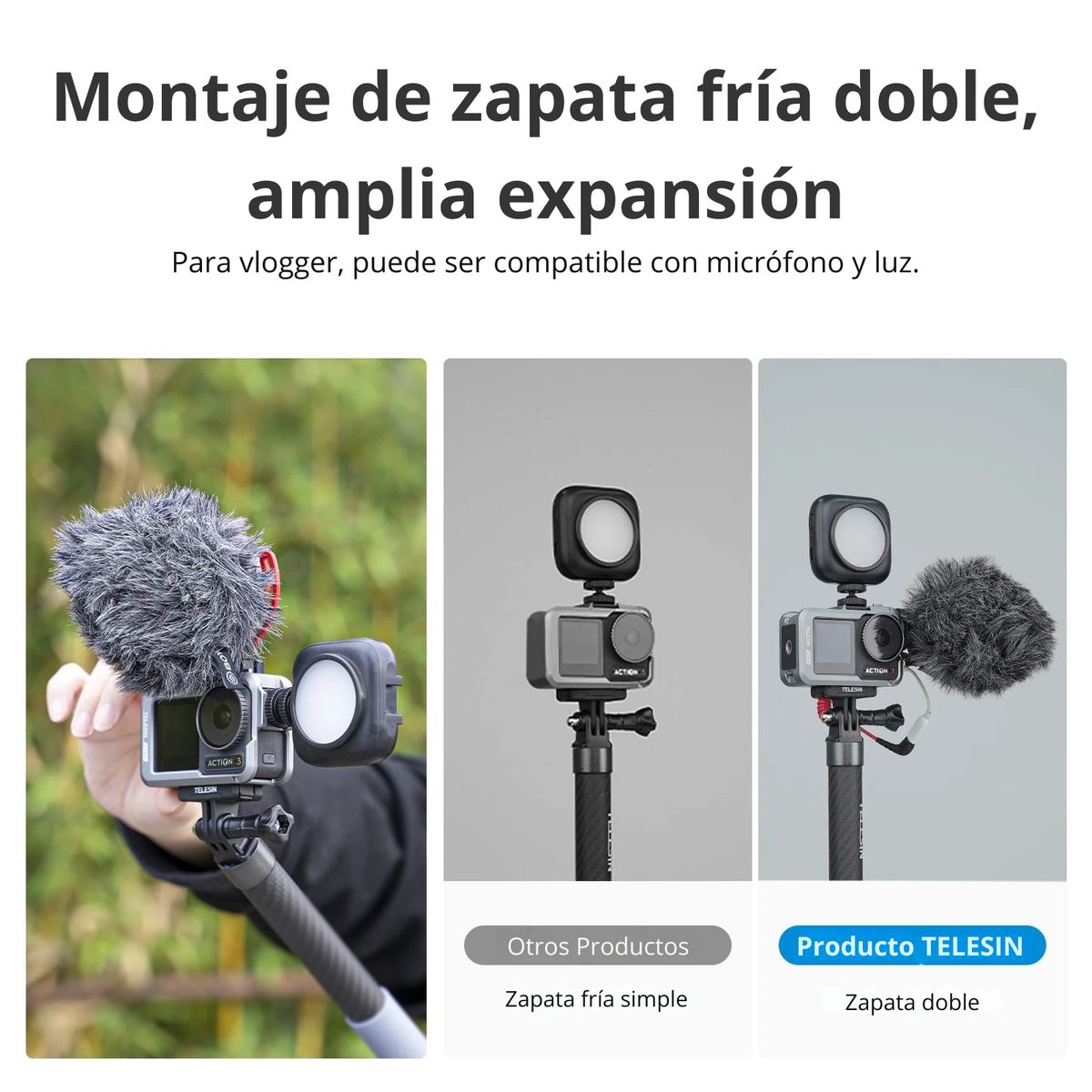 TELESIN - Marco Aluminio Protector para DJI Osmo Action 3 4 5 -Telesin