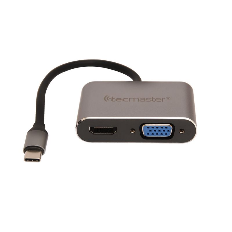 TECMASTER - Adaptador Hub Tipo Usb-c A Hdmi + Vga 4k 60hz Aluminio