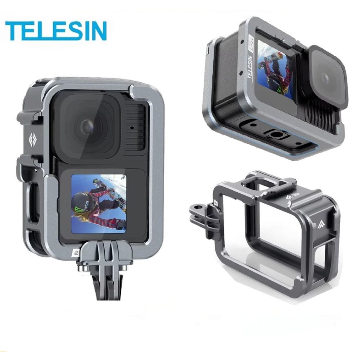 TELESIN - Marco Aluminio para Cámara GoPro 9 10 11 12 13 - Telesin
