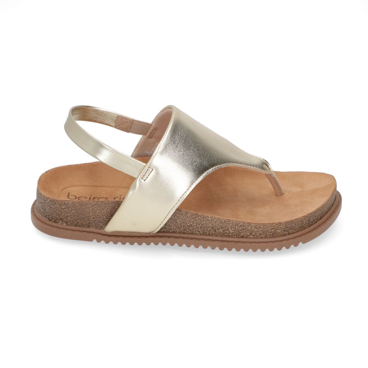 BEIRA RIO - Sandalia Plana Mujer Beira Rio Sintética Dorado