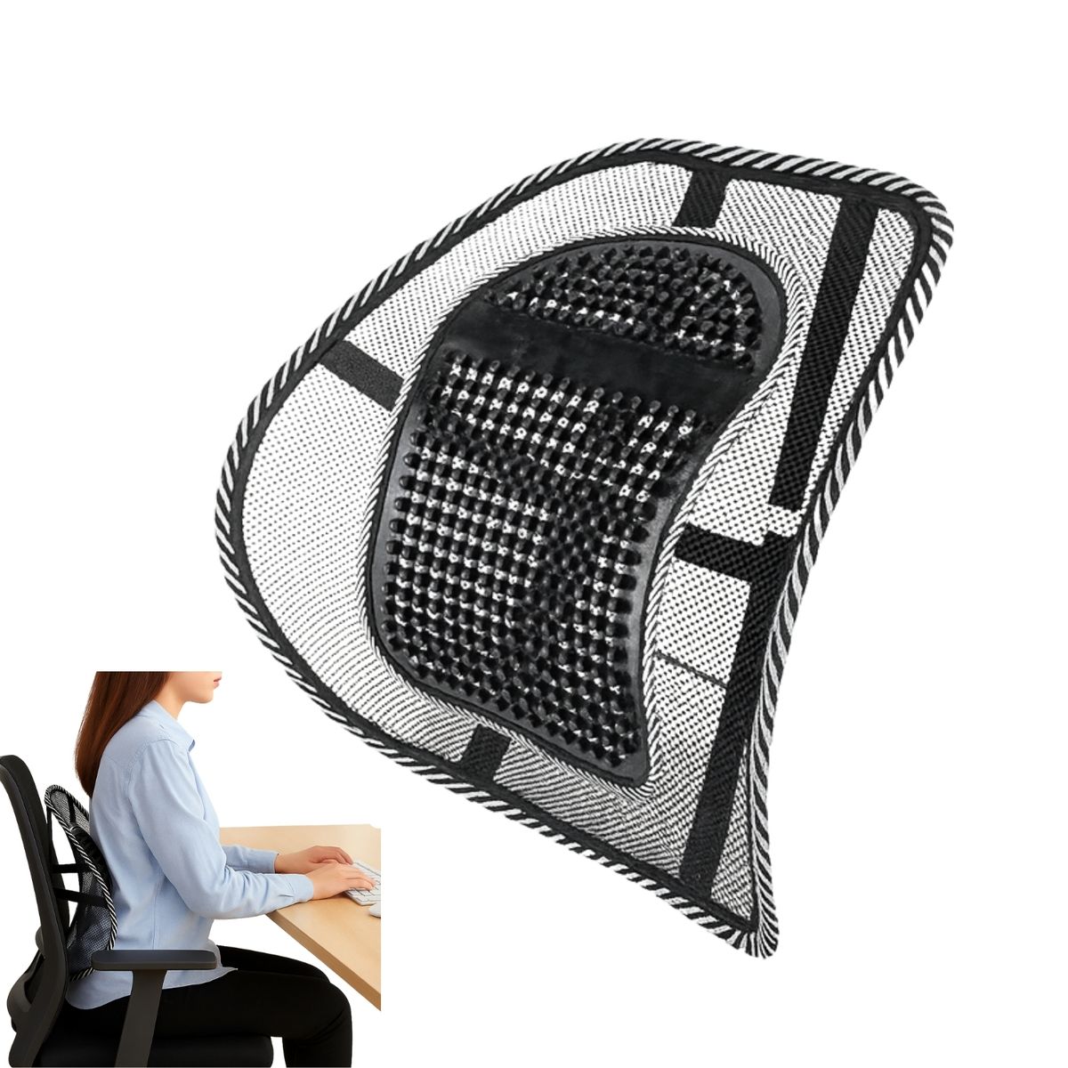 GENERICO - Soporte Respaldo Lumbar Ergonómico Auto Silla