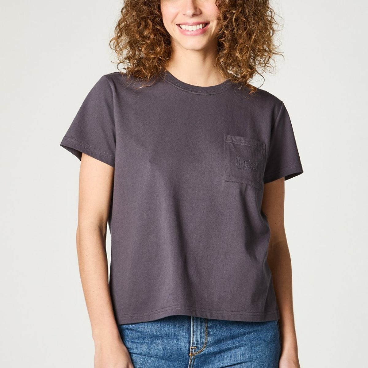 LEE - Polera Mujer One Pocket Embroidery  Grey