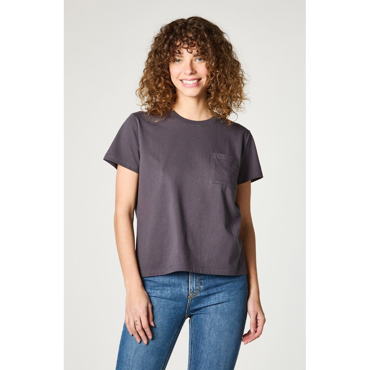 LEE - Polera Mujer One Pocket Embroidery  Grey