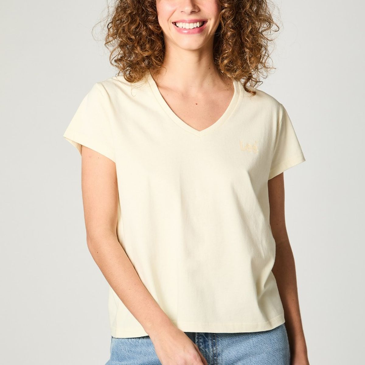 LEE - Polera Mujer Relaxed V Neck Yellow