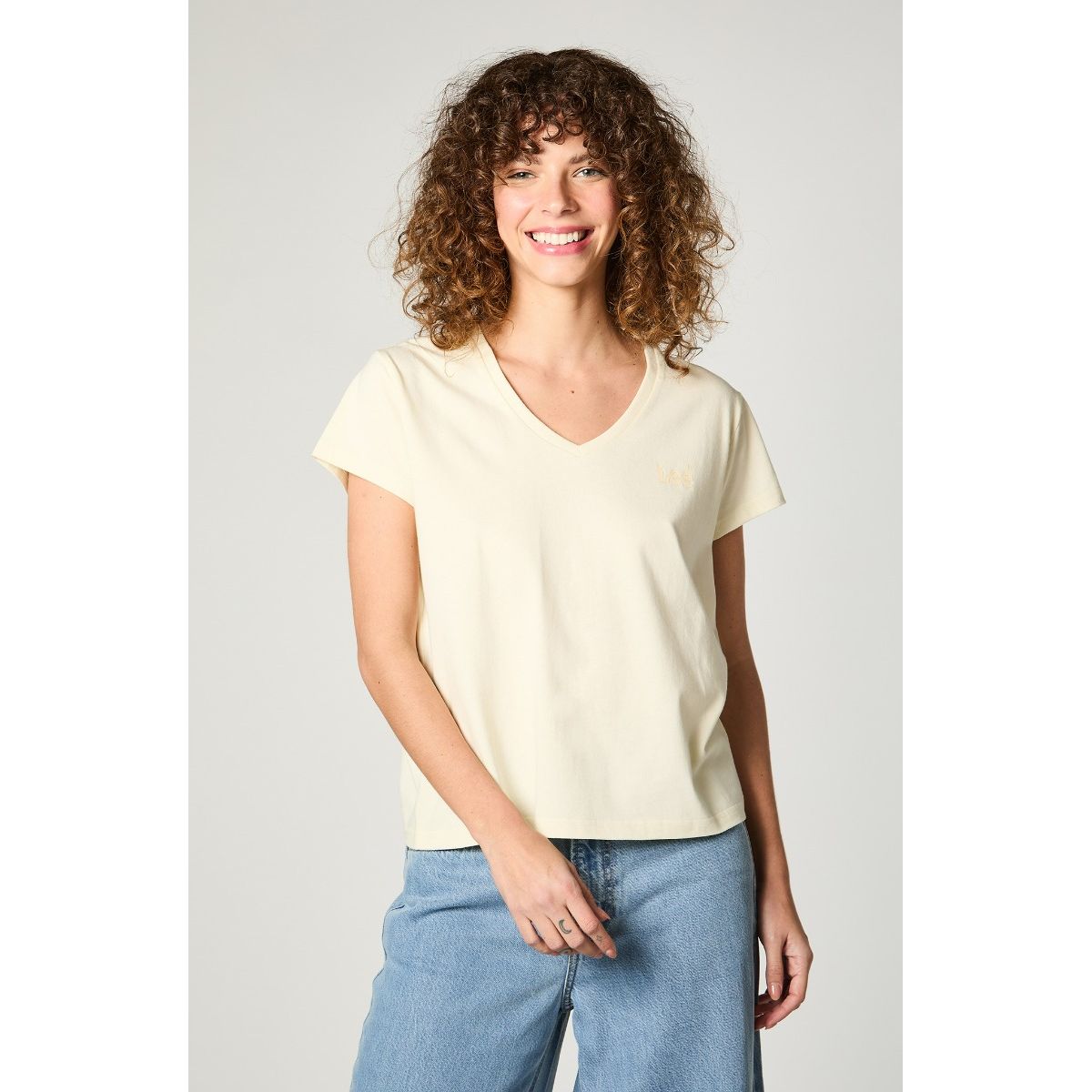 LEE - Polera Mujer Relaxed V Neck Yellow