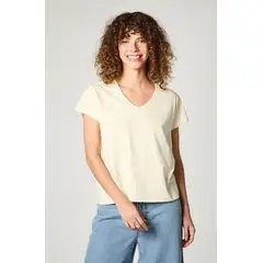 LEE - Polera Mujer Relaxed V Neck Yellow