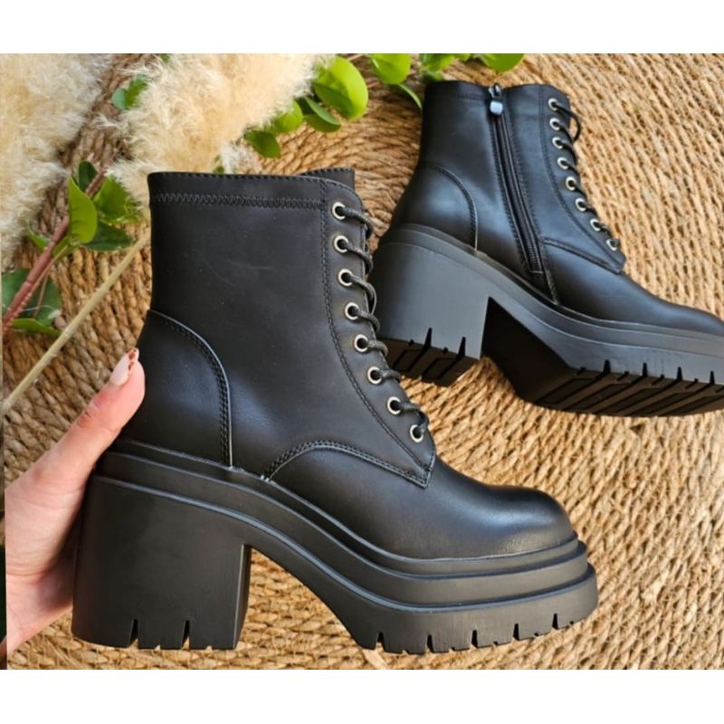 SNOOPY - Botin Mujer  color Negro  con Plataforma M512